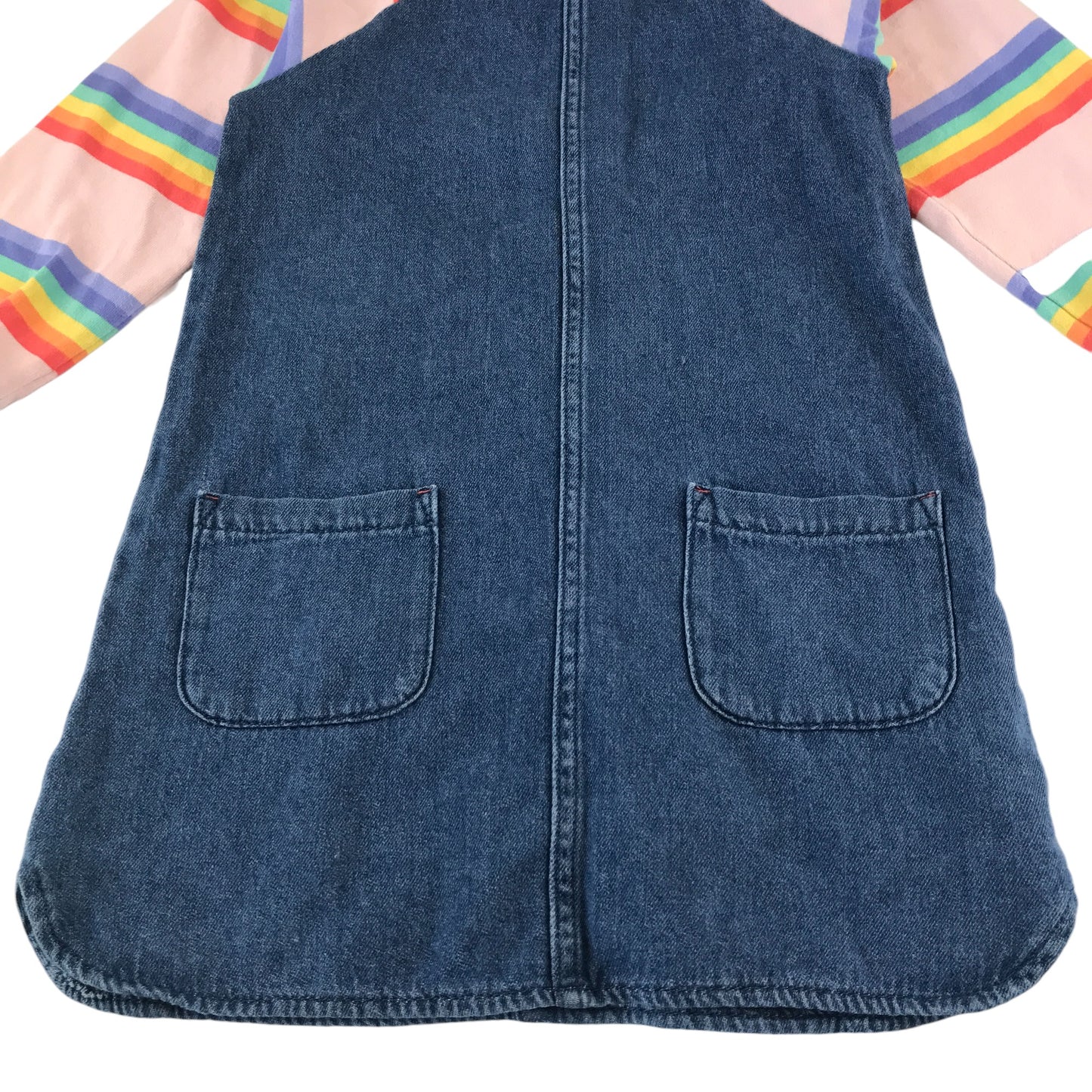 Next dress 5-6 years blue denim and jersey material A-line dress long sleeve cotton