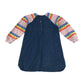 Next dress 5-6 years blue denim and jersey material A-line dress long sleeve cotton