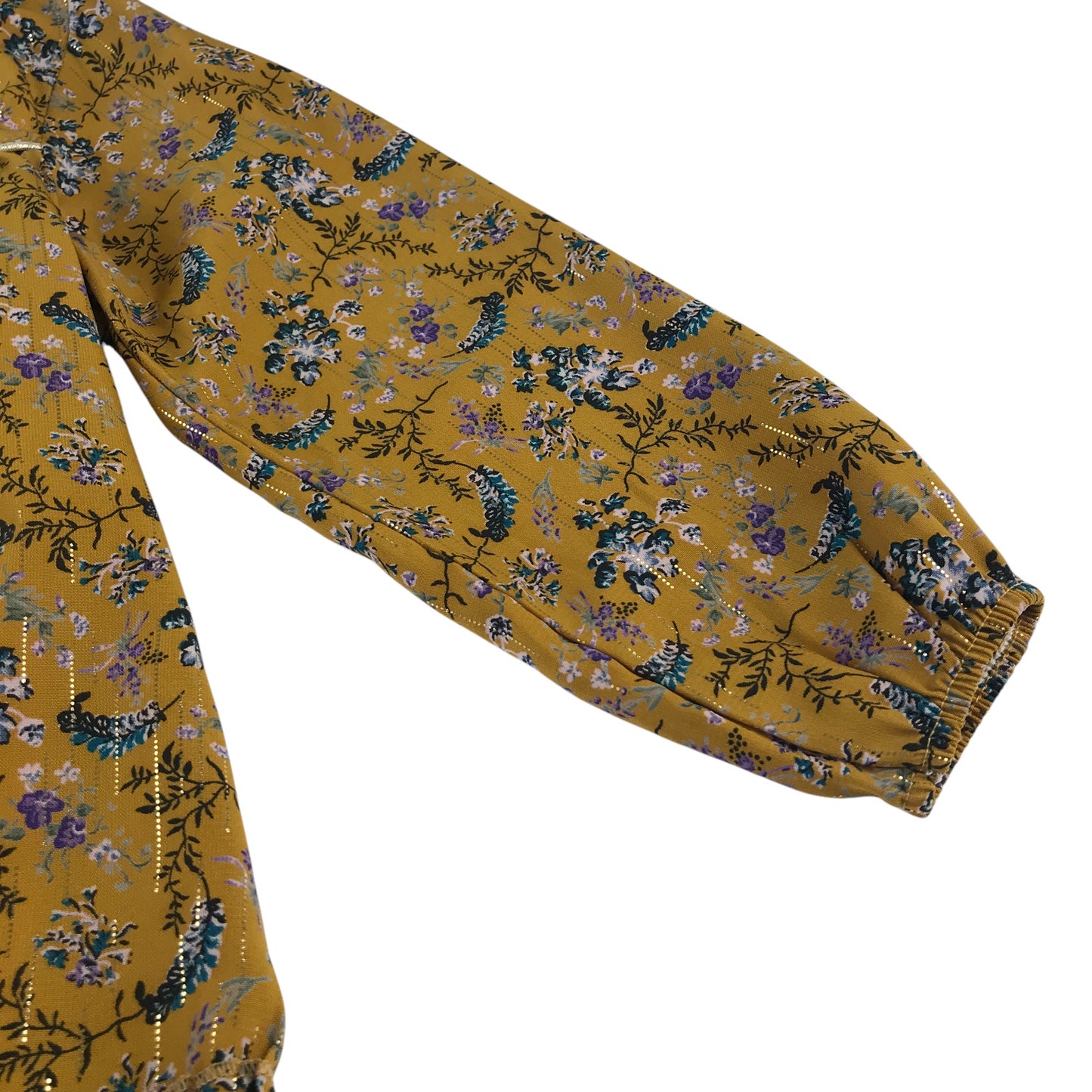 Les p'tits mômes dress 6 years mustard yellow floral print A-line