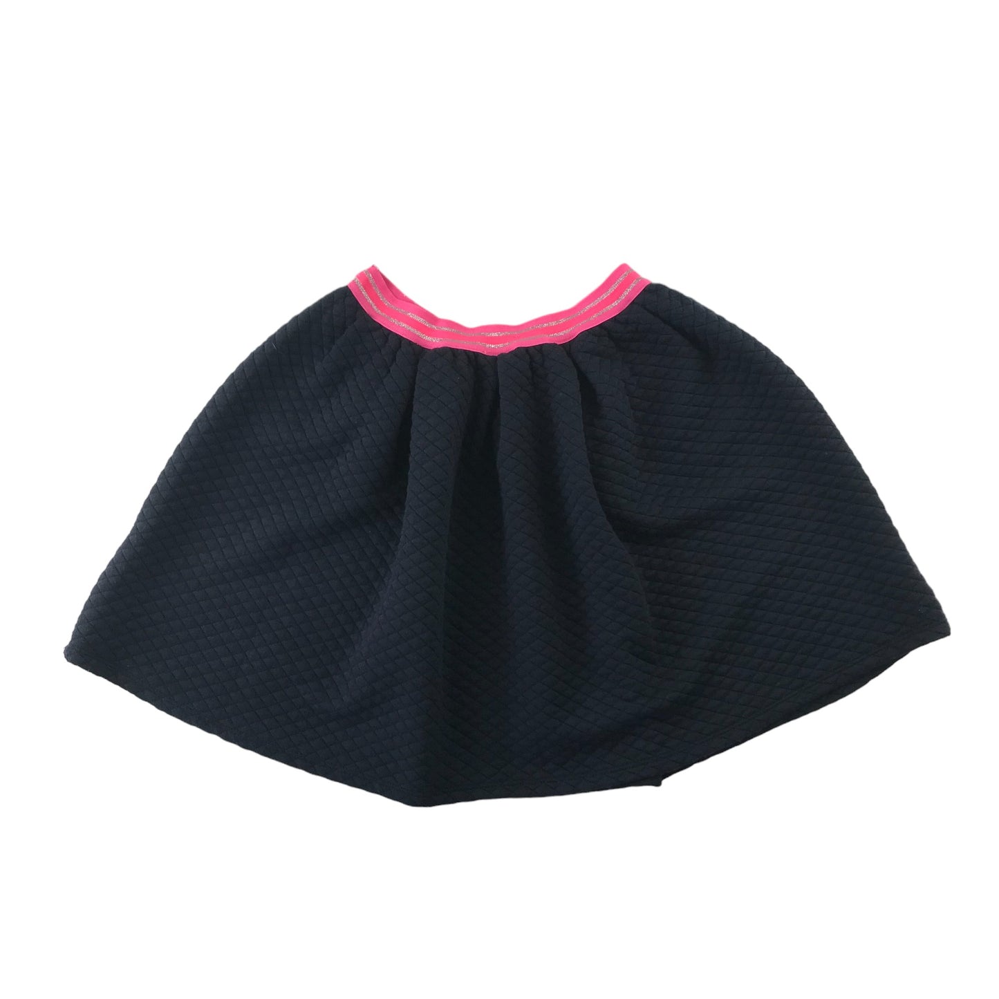 Monsoon Skirt Age 11 Navy with Pink Waist Band and Quilted Jersey Pattern