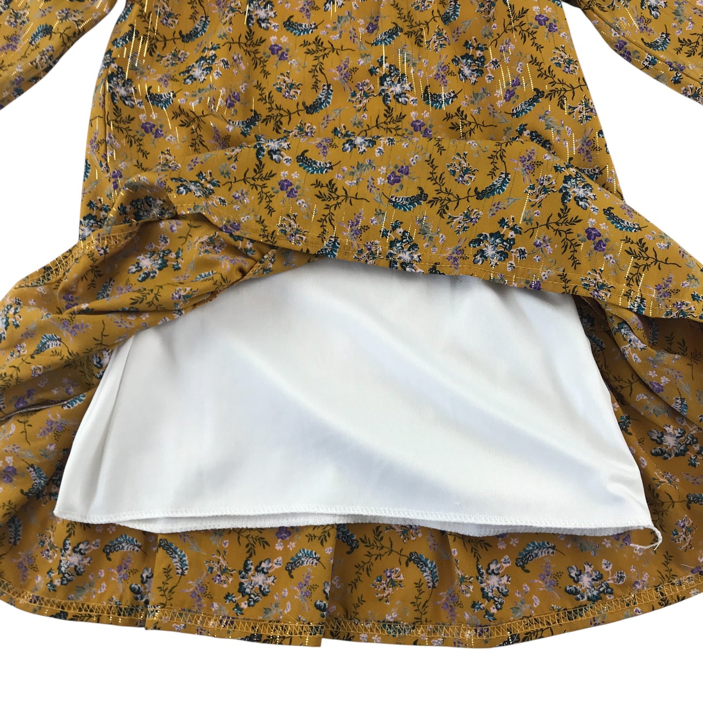 Les p'tits mômes dress 6 years mustard yellow floral print A-line
