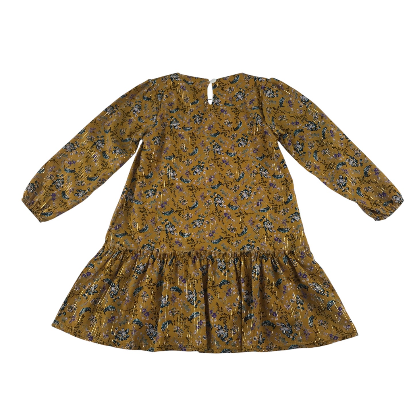 Les p'tits mômes dress 6 years mustard yellow floral print A-line