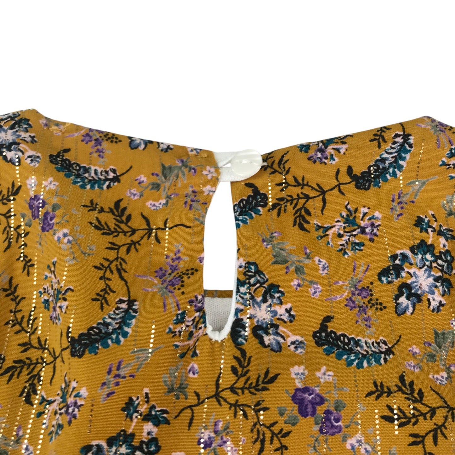 Les p'tits mômes dress 6 years mustard yellow floral print A-line