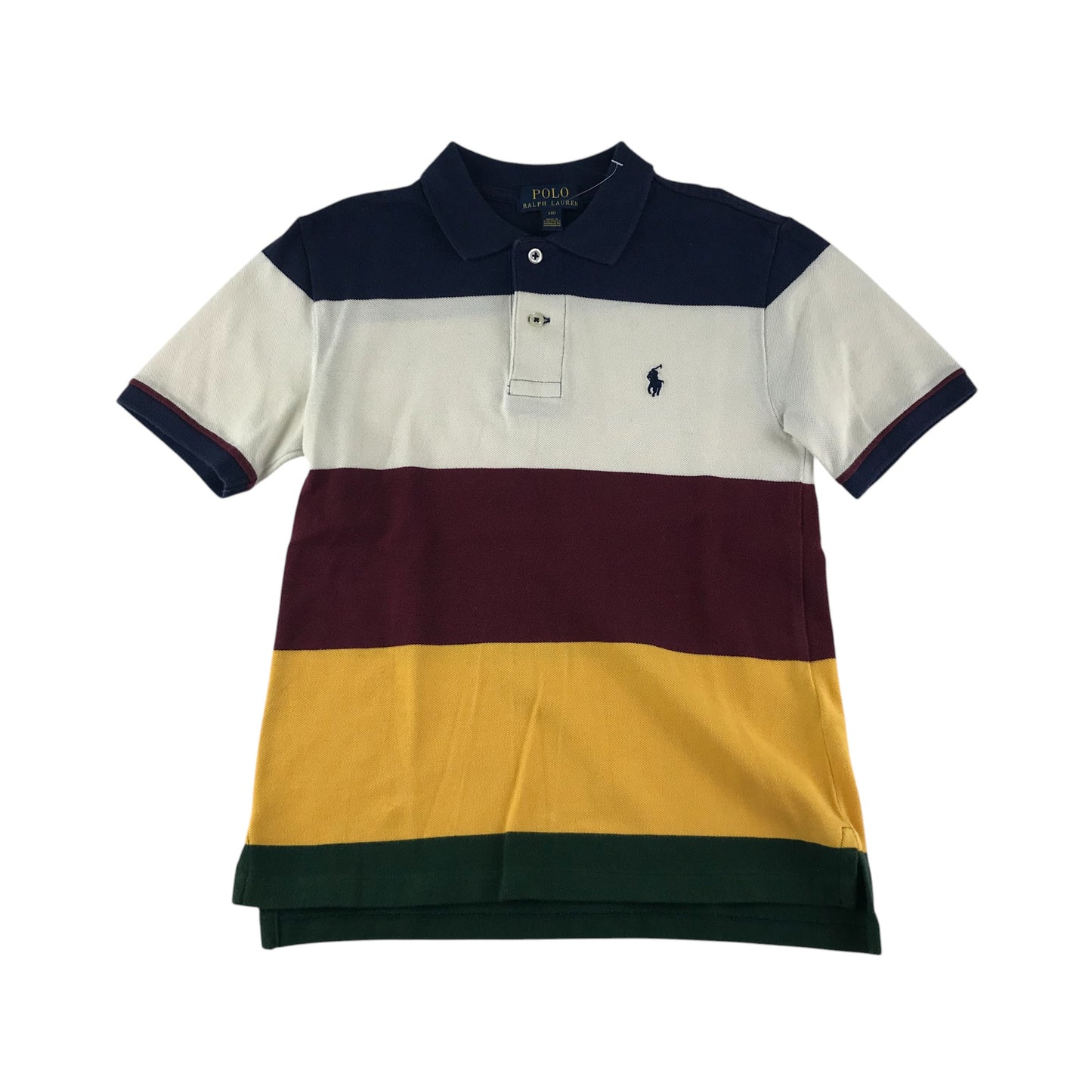 Ralph Lauren polo shirt 7-8 years multicolour panelled short sleeve cotton