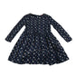 John Lewis dress 7 years navy blue rabbit and leaf print A-line dress