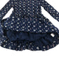 John Lewis dress 7 years navy blue rabbit and leaf print A-line dress