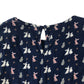 John Lewis dress 7 years navy blue rabbit and leaf print A-line dress