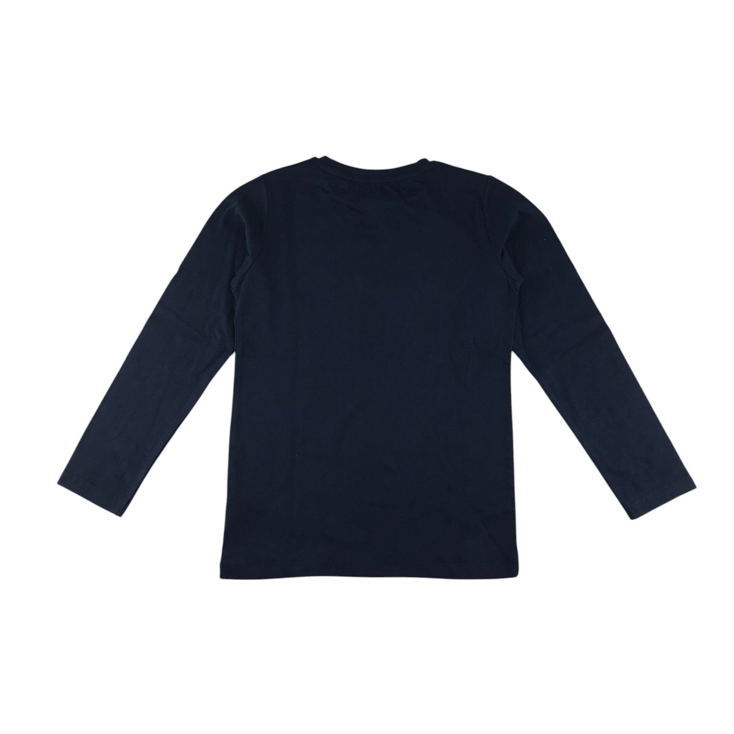 Bluezoo t-shirt 9-10 years navy blue sequin rainbow long sleeve cotton