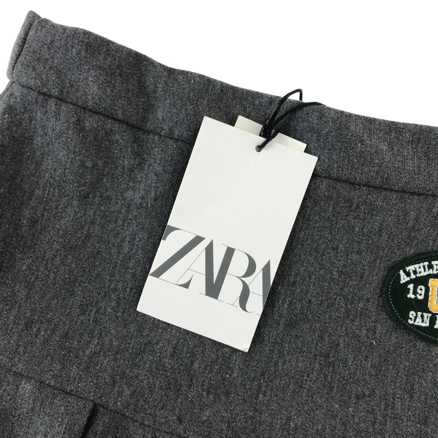 Zara Skirt Age 13 Grey Pleated with Patches Jersey