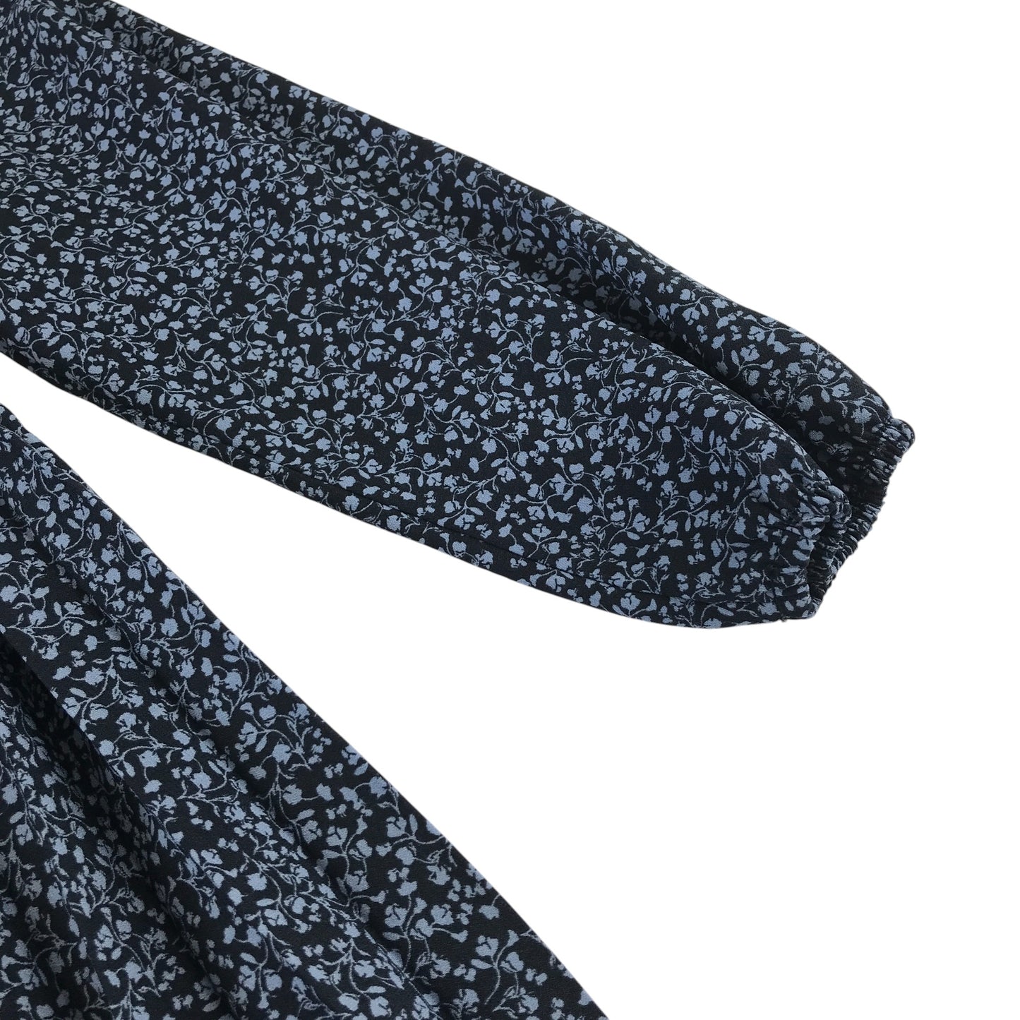Zara dress 8 years black and blue floral print pleated folding dress
