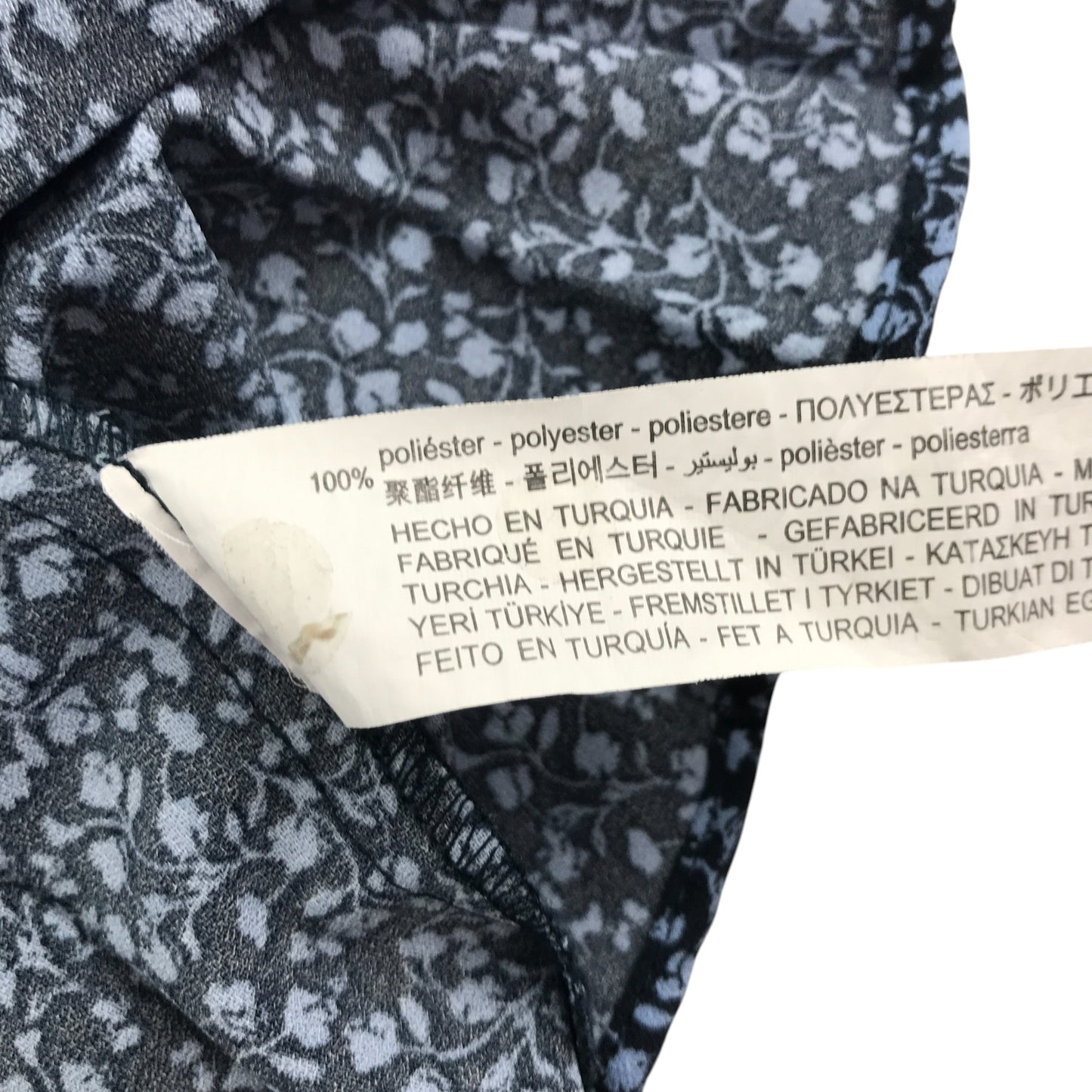 Zara dress 8 years black and blue floral print pleated folding dress