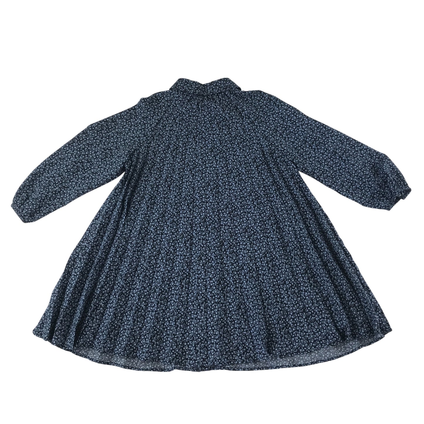 Zara dress 8 years black and blue floral print pleated folding dress