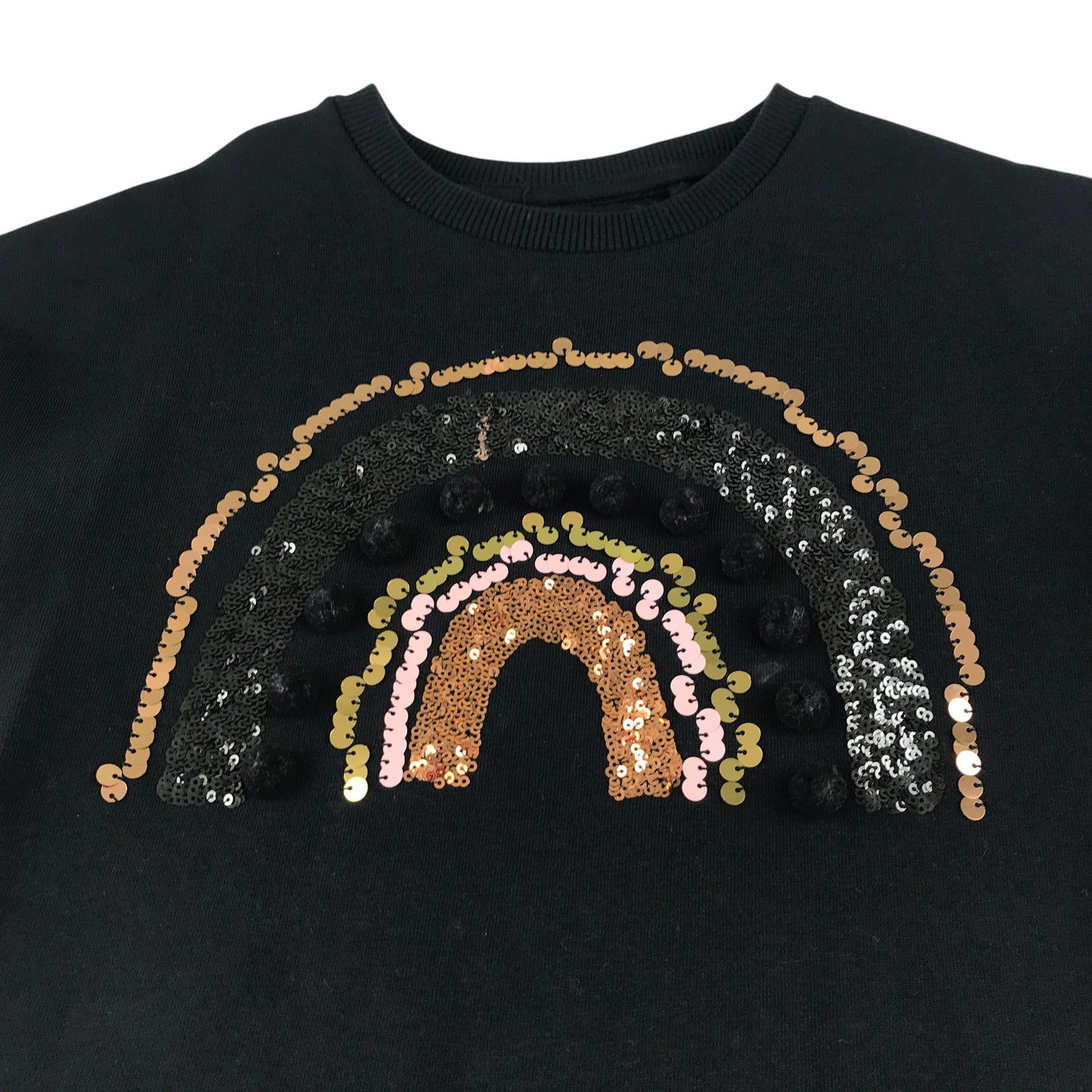 F&F dress 7-8 years black sweater with sequin detailing and tulle skirt