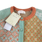 Tree Pear cardigan 4-5 years orange and mint pattern button up