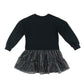 F&F dress 7-8 years black sweater with sequin detailing and tulle skirt