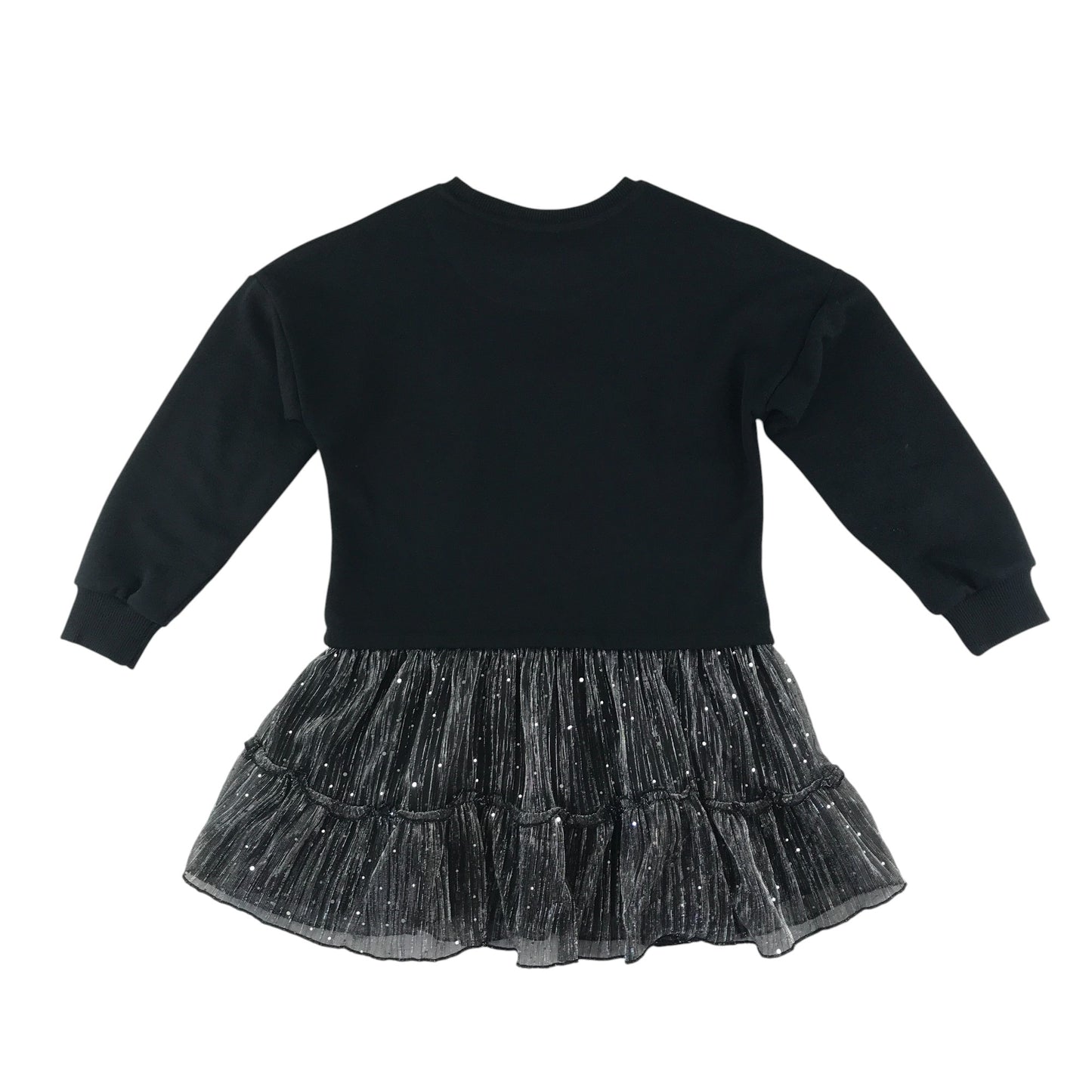 F&F dress 7-8 years black sweater with sequin detailing and tulle skirt