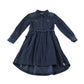 Mantaray dress 8 years blue corduroy shirt style with belt A-line cotton