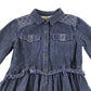 Mantaray dress 8 years blue corduroy shirt style with belt A-line cotton