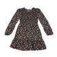 Miss E-vie dress 9-10 years black floral print A-line long sleeve