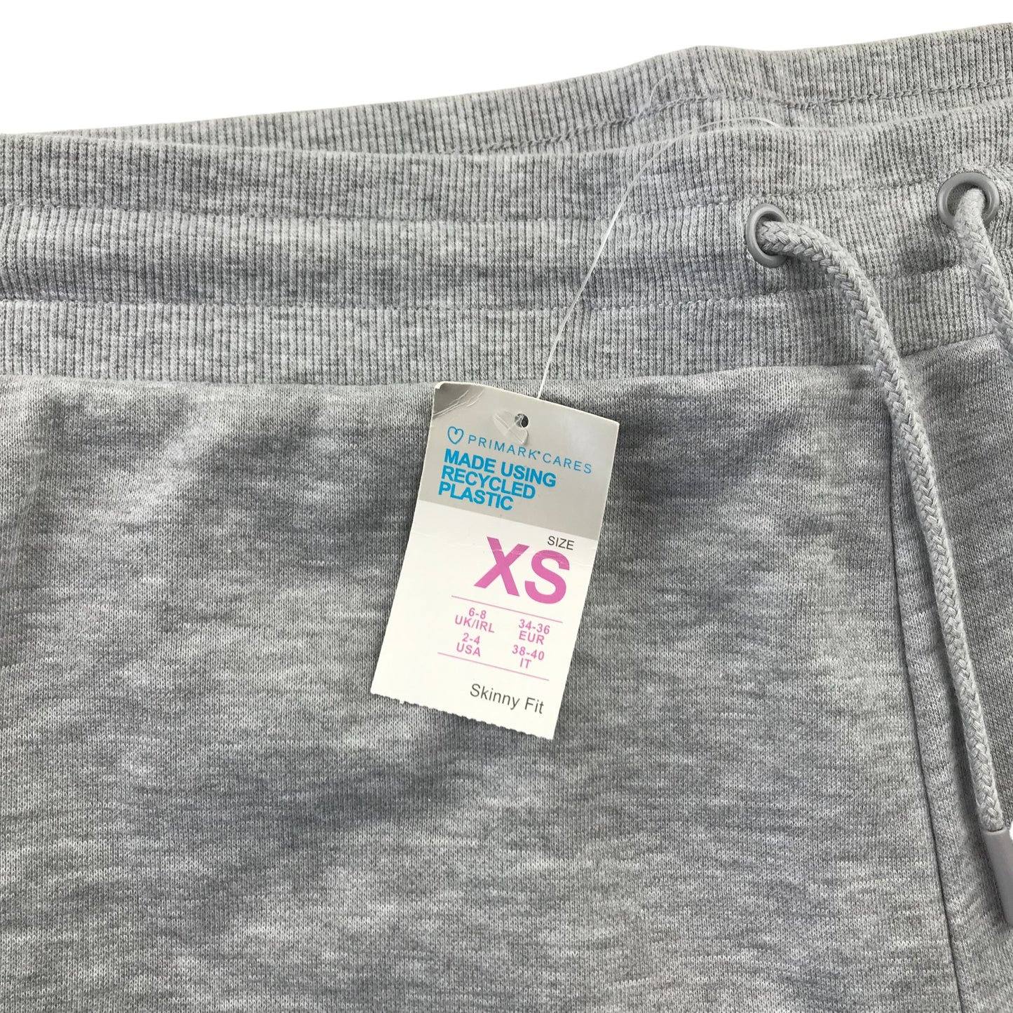 Primark joggers adult size XS light grey plain skinny fit cuffed legs