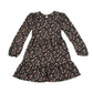 Miss E-vie dress 9-10 years black floral print A-line long sleeve