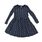 John Lewis dress 10 years navy button and leaf print long sleeve