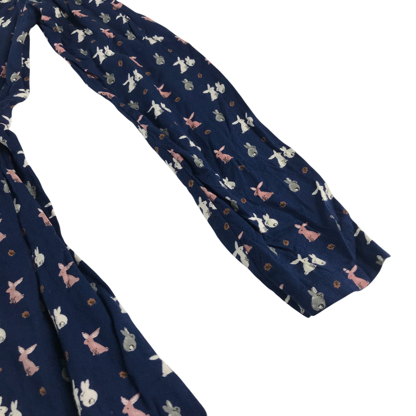 John Lewis dress 10 years navy button and leaf print long sleeve
