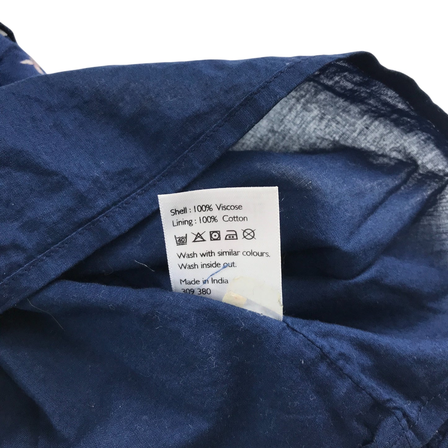 John Lewis dress 10 years navy button and leaf print long sleeve