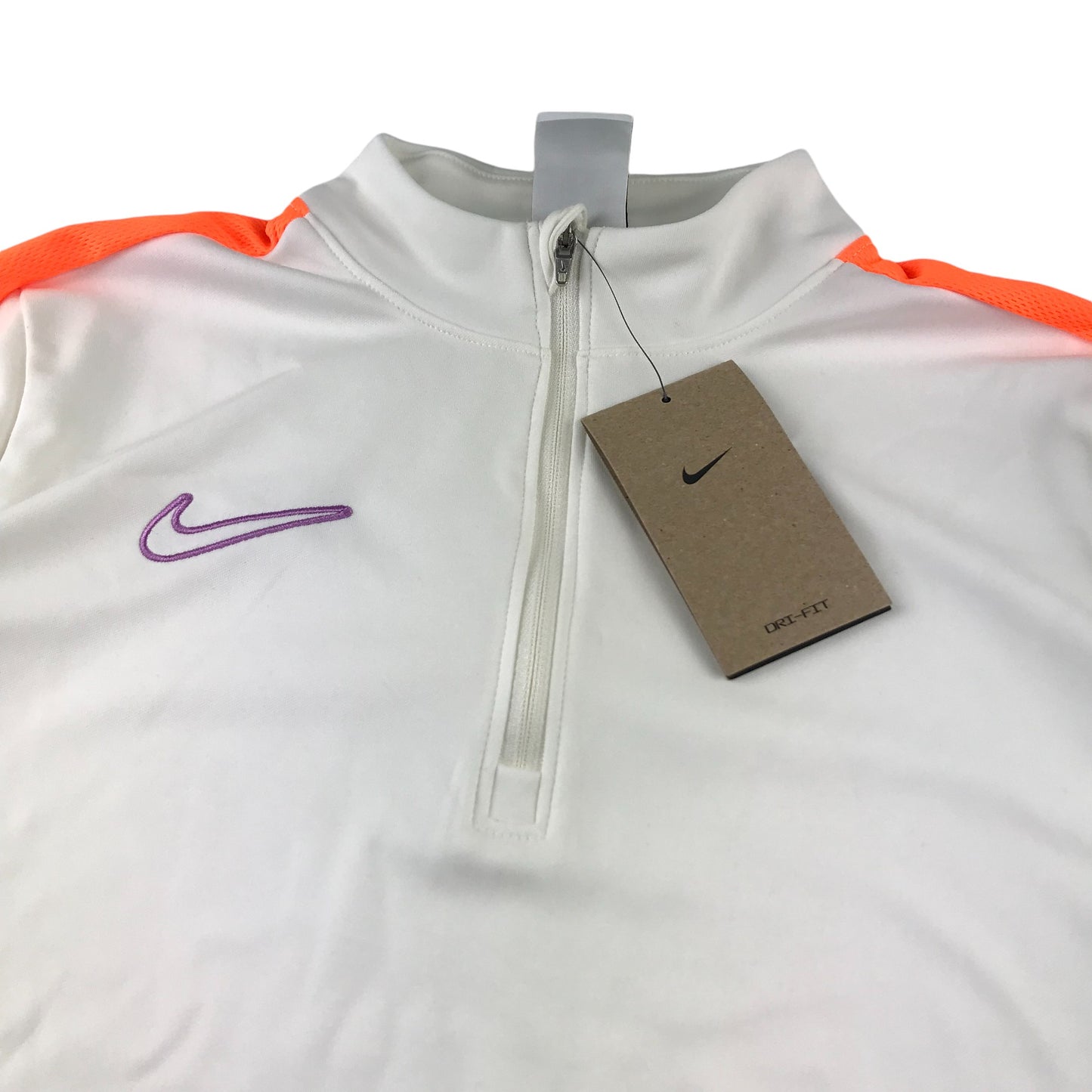 Nike sport sweater women size M white quarter zipper long sleeve