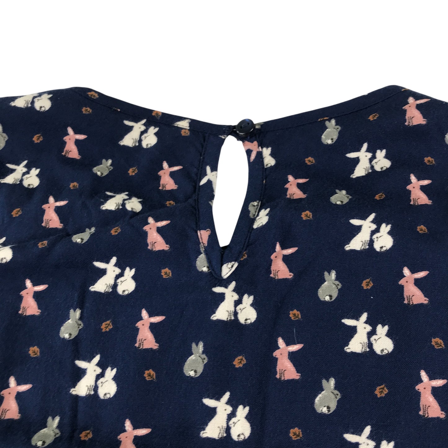 John Lewis dress 10 years navy button and leaf print long sleeve