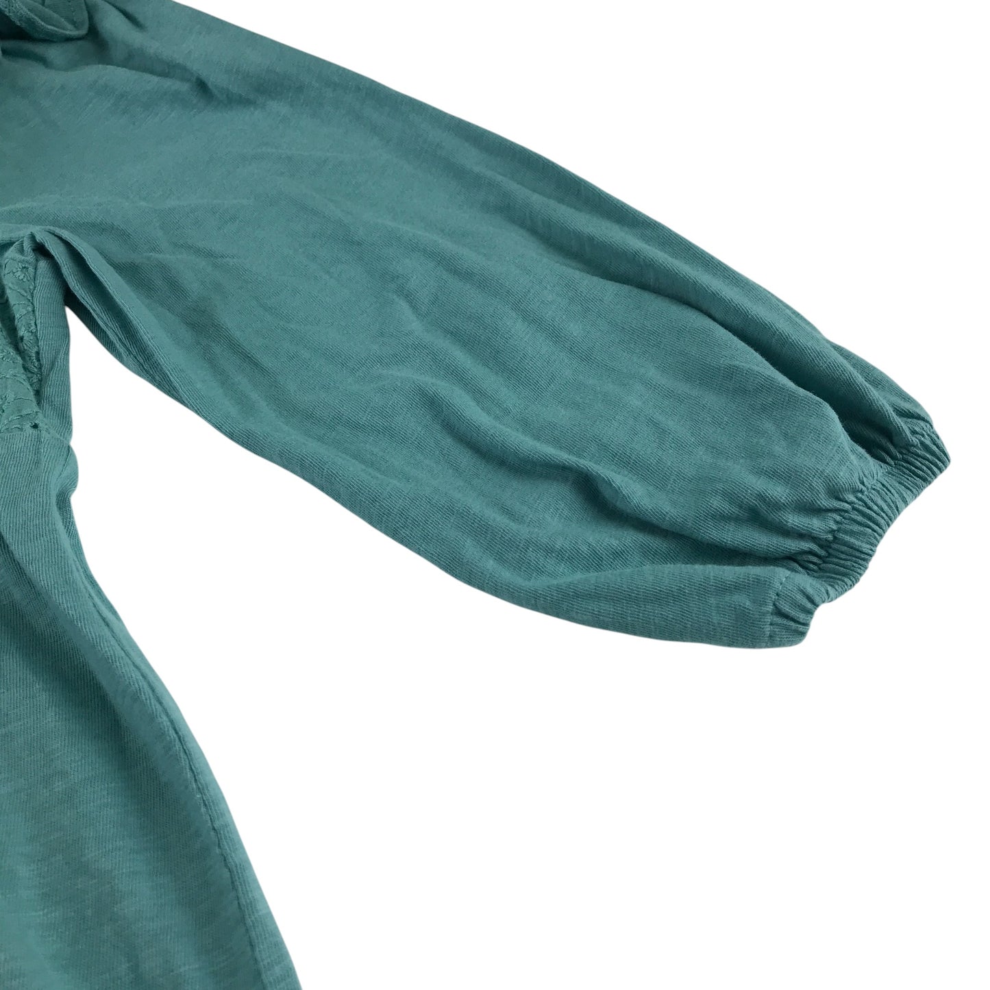 George dress 10-11 years teal plain A-line long sleeve cotton