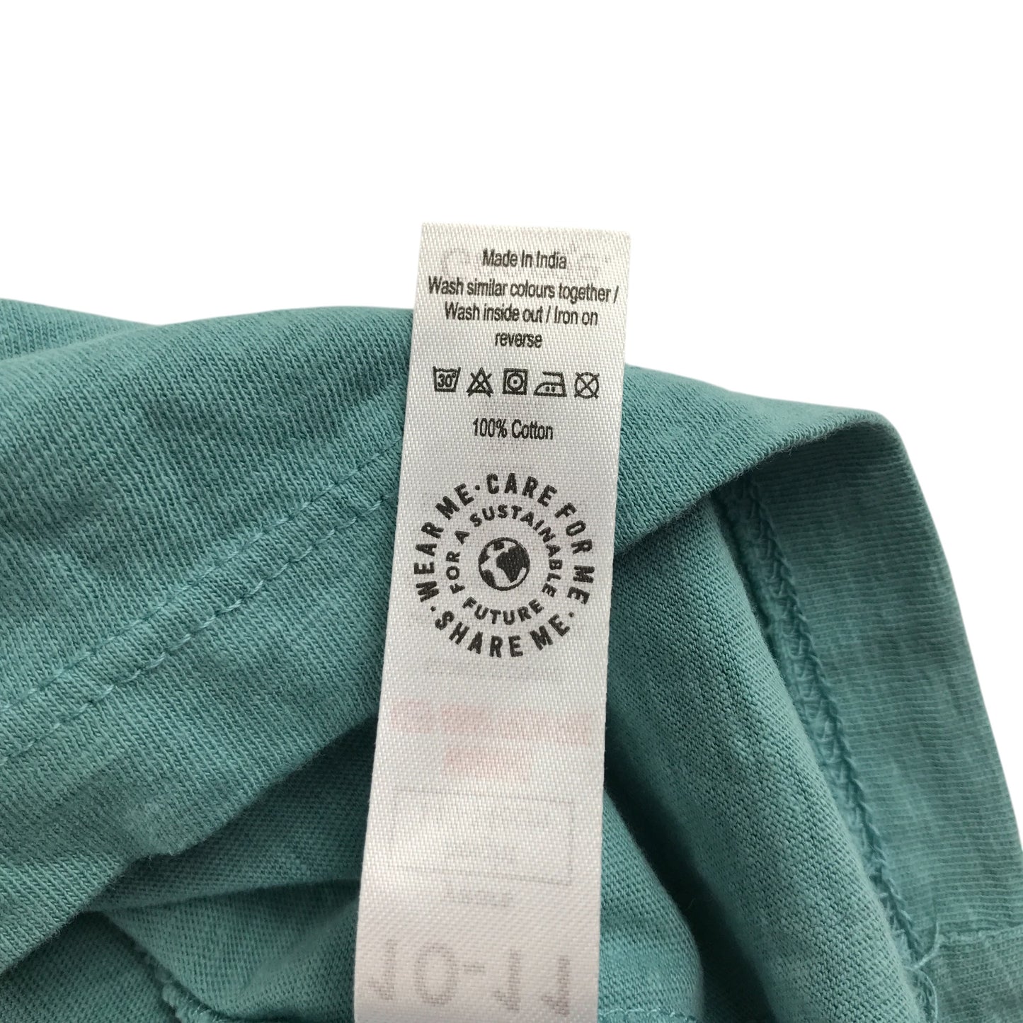 George dress 10-11 years teal plain A-line long sleeve cotton