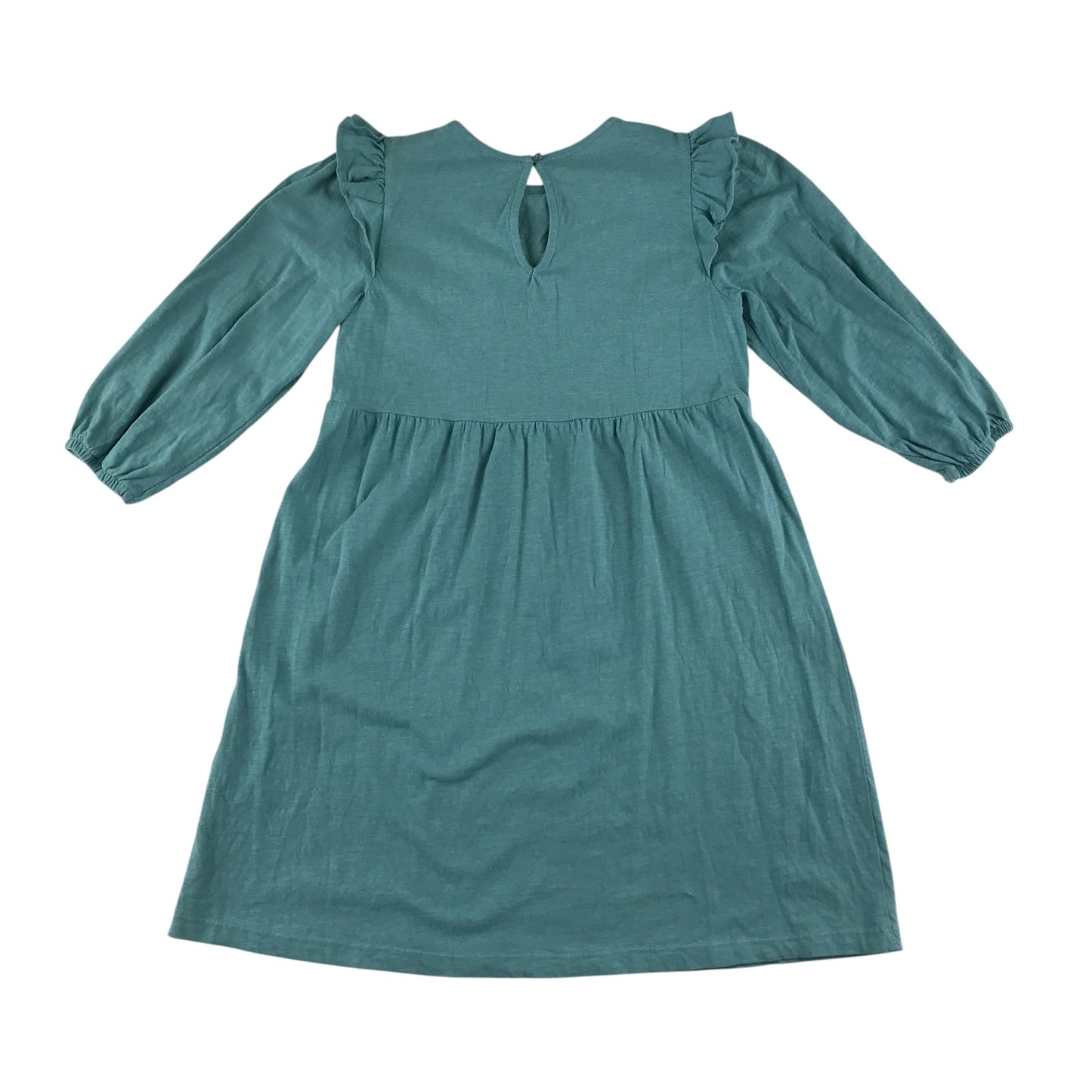 George dress 10-11 years teal plain A-line long sleeve cotton
