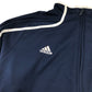 Adidas sport sweater men size L navy and white panelled long sleeve full zipper