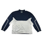 Adidas sport sweater men size L navy and white panelled long sleeve full zipper