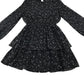 New Look dress 13-14 years black starry print A-line long sleeve