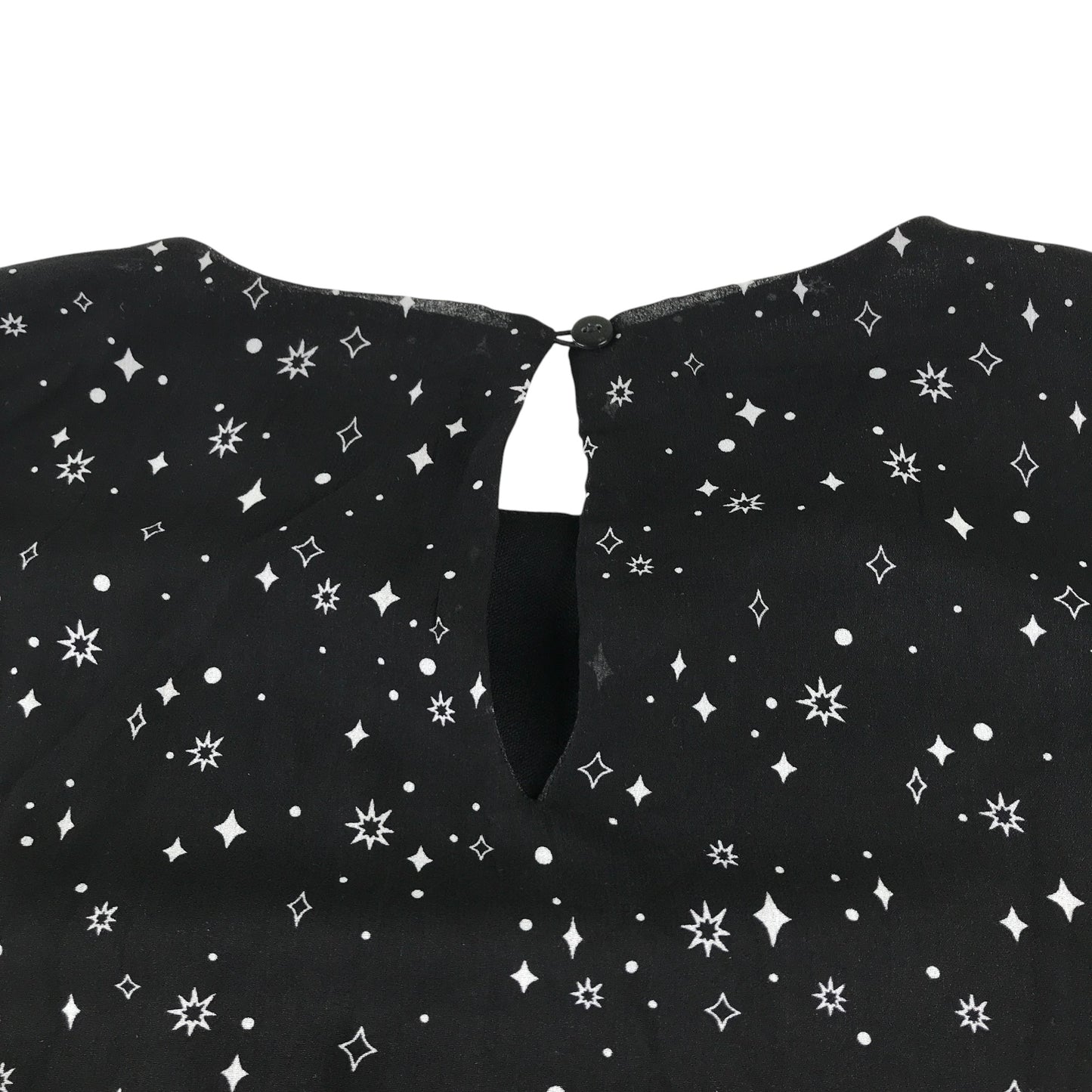New Look dress 13-14 years black starry print A-line long sleeve