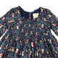 The Prairie dress 6-7 years blue owl and floral print A-line long sleeve