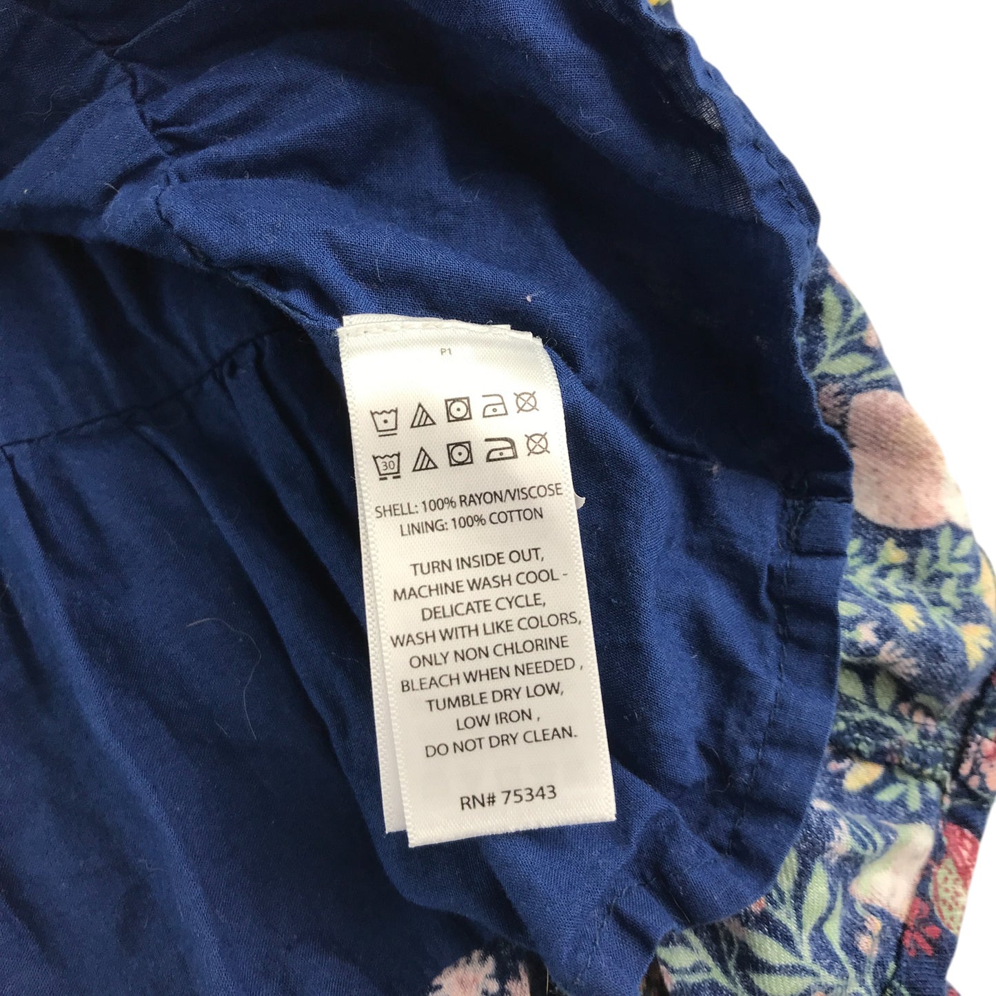 The Prairie dress 6-7 years blue owl and floral print A-line long sleeve