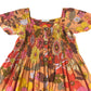 Next dress 6-7 years orange peachy warm toned floral print design cotton