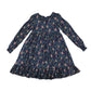 The Prairie dress 6-7 years blue owl and floral print A-line long sleeve