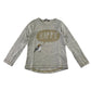 George t-shirt 6-7 years light grey sequin happy print long sleeve