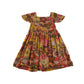 Next dress 6-7 years orange peachy warm toned floral print design cotton
