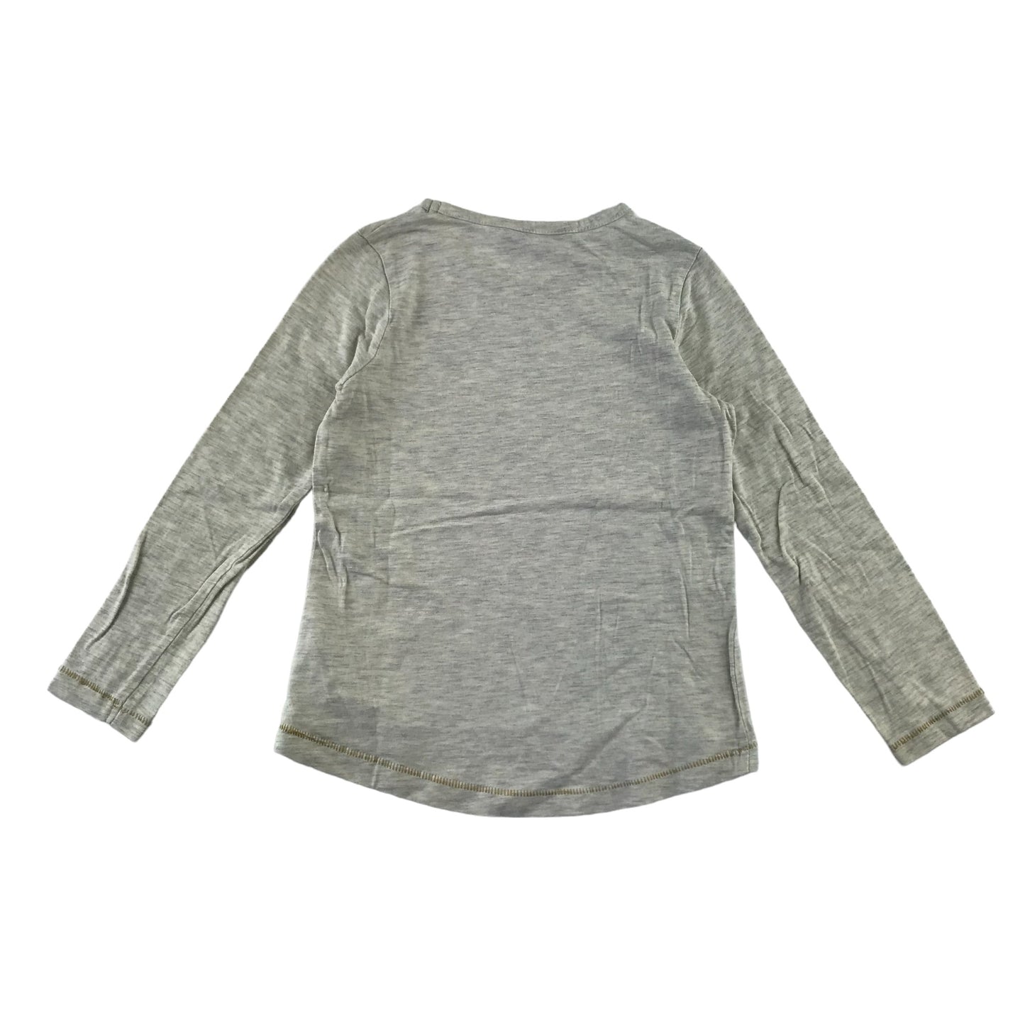 George t-shirt 6-7 years light grey sequin happy print long sleeve