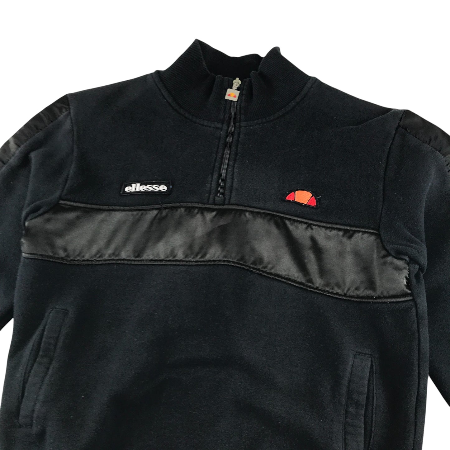 Ellesse sweater women's S black quarter zipper and logos