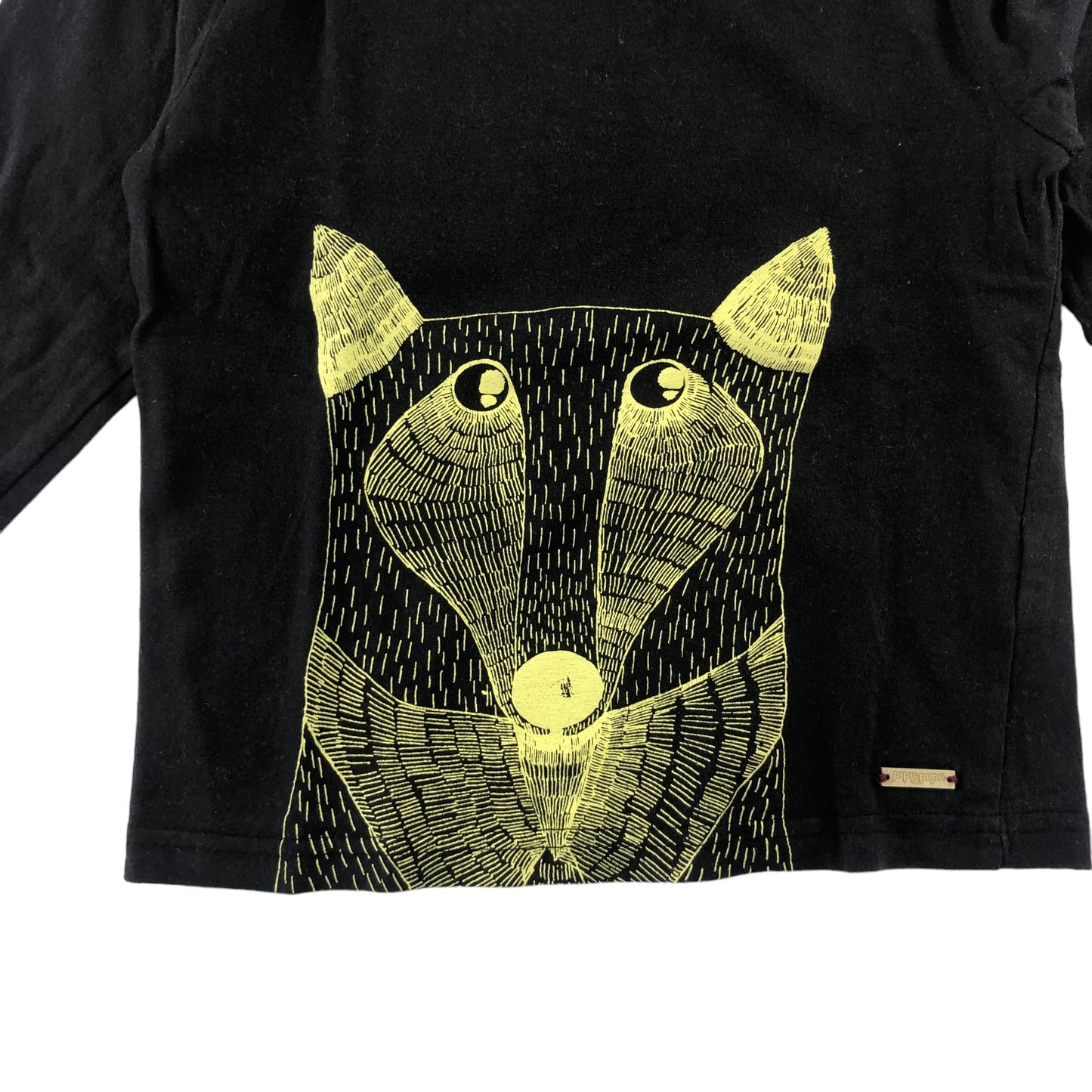 Pipi and Pupu t-shirt 4-5 years black graphic fox print long sleeve cotton