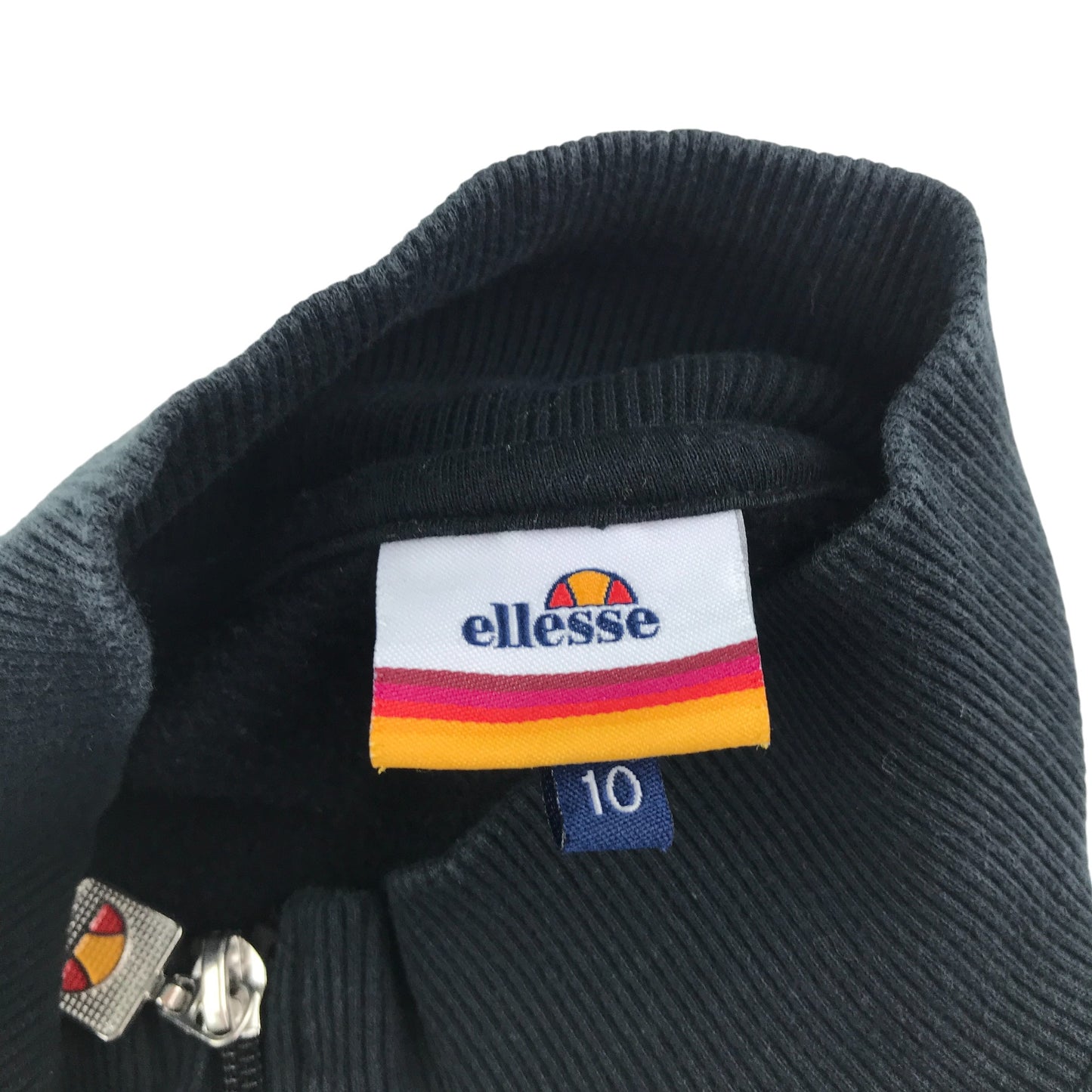 Ellesse sweater women's S black quarter zipper and logos