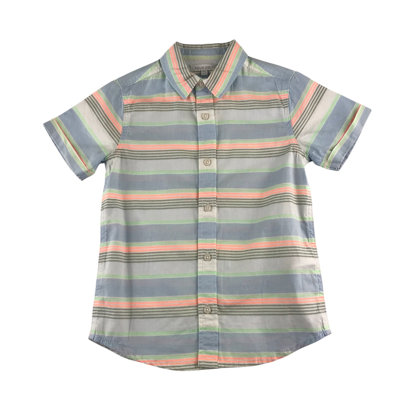 Debenhams shirt 5-6 years multicolour stripy pattern short sleeve cotton