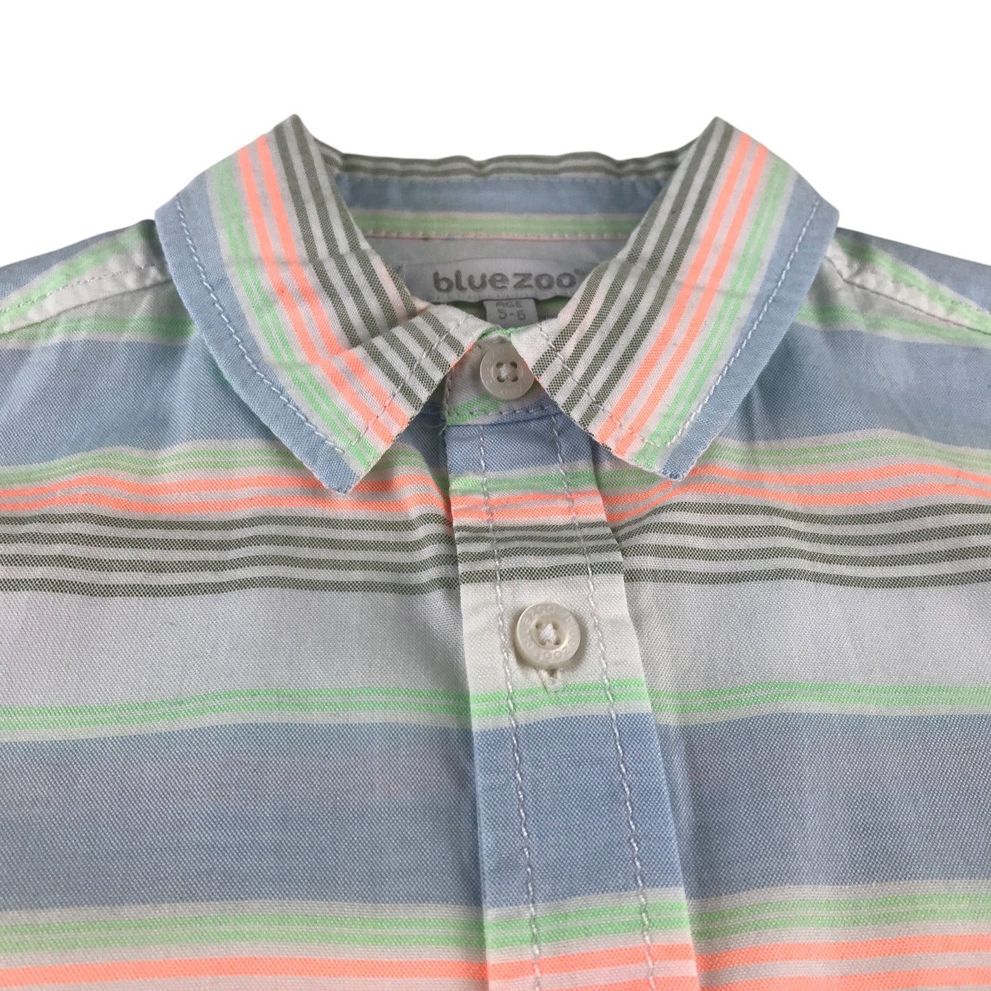 Debenhams shirt 5-6 years multicolour stripy pattern short sleeve cotton
