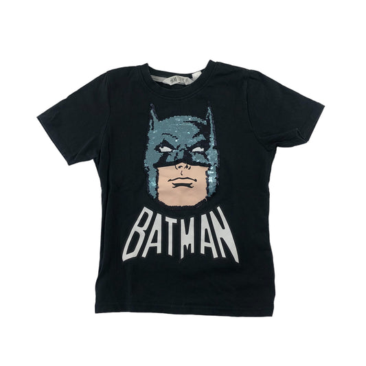 H&M t-shirt 4-6 years black Batman flip sequin short sleeve cotton